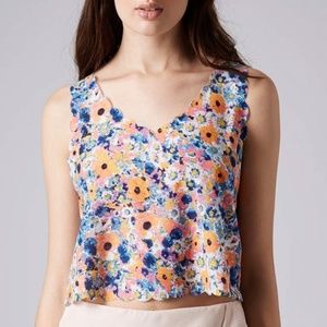 Gently Worn Top Shop Floral Crop Top- Size Small